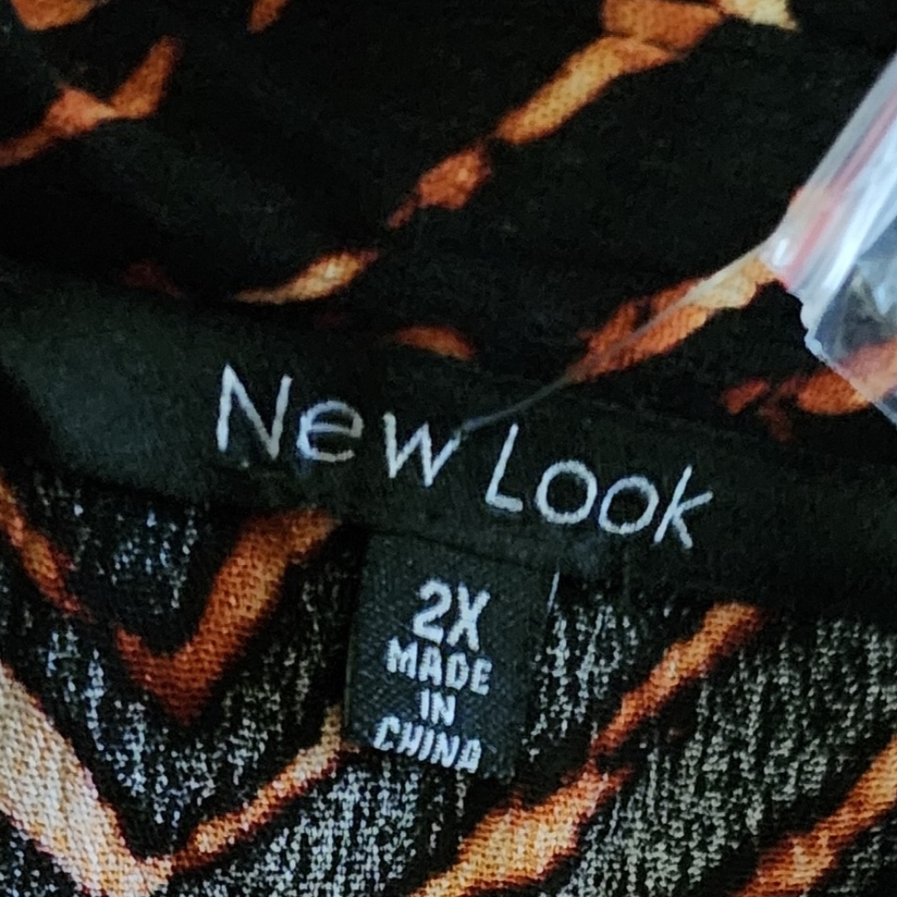 New Look Zebra Print Short sleeve button belted dress size 2X NWT - Picture 7 of 7